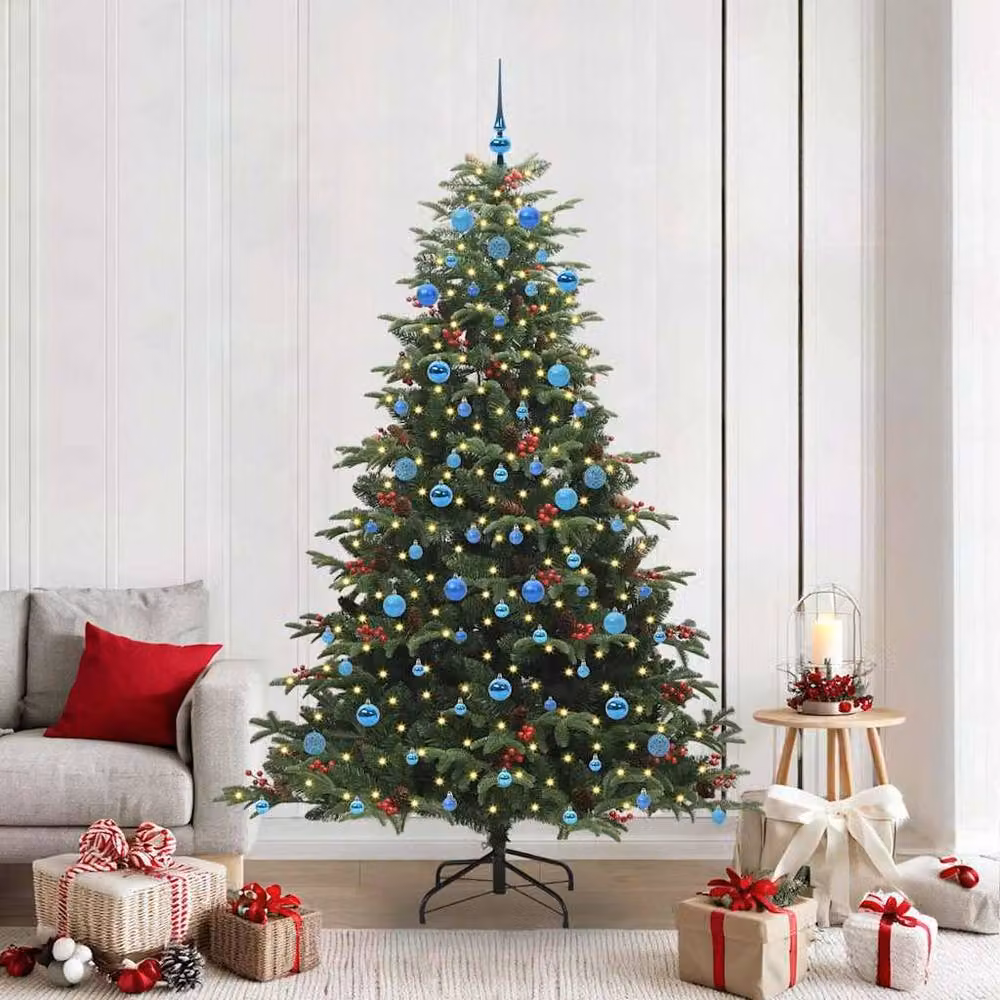 Berkfield Home Elegant Green Artificial Christmas Tree with 300 LEDs and Stand – 2
