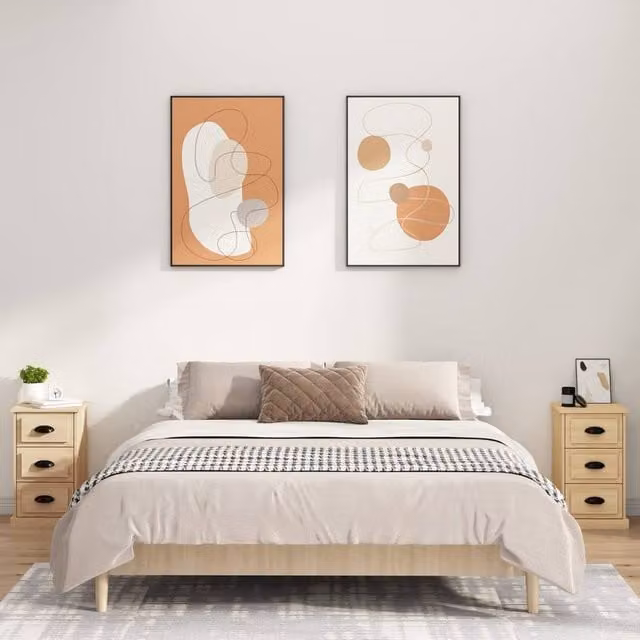 Berkfield Home Durable Bedside Cabinet in Sonoma Oak, W/D/H: 39 x 39 x 67 cm