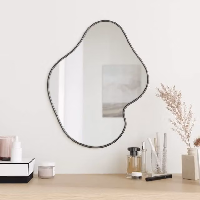 Berkfield Home Rectangular Wall Mirror in Black, W: 50 cm, H: 40 cm