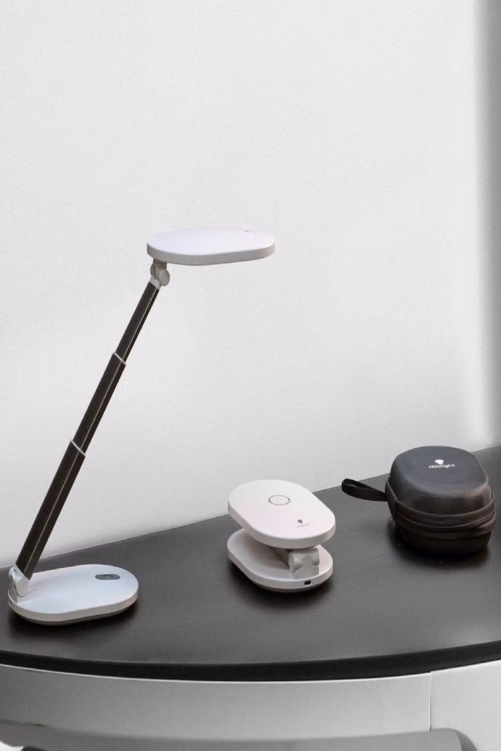 daylight Foldi Go Rechargeable Portable LED Desk Lamp in White with 4 Dimmable Brightness Levels – 2