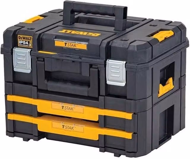 DeWalt TSTAK 2.0 Tool Box with Inserts in Black