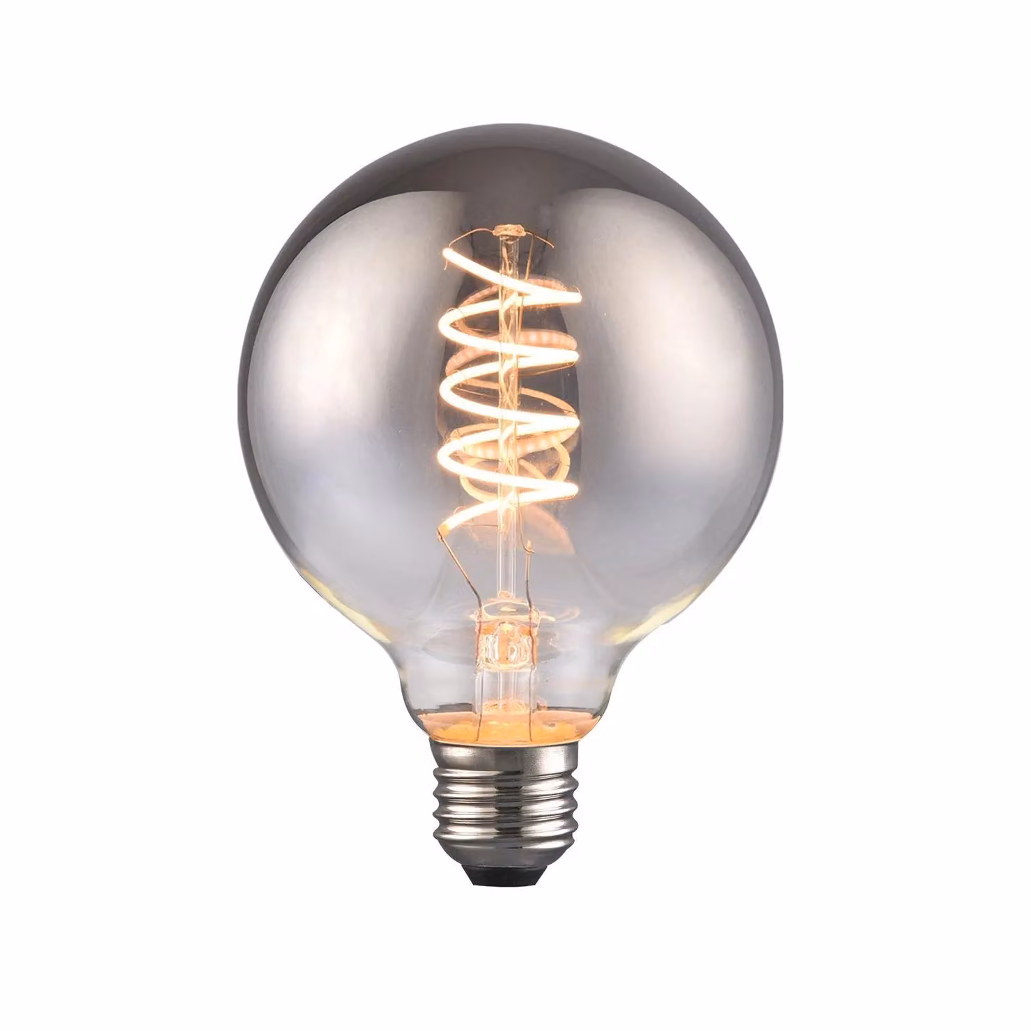Harper Living Pack of 2 Smoked Globe E27 LED Bulbs, 4W Warm White Dimmable, Dark Grey – 2