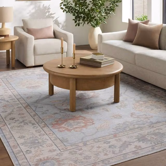 Livabliss Patrica Rodi Lumen Blue Oriental Classic Machine Woven Rectangular Rug W: 160 cm, L: 215 cm