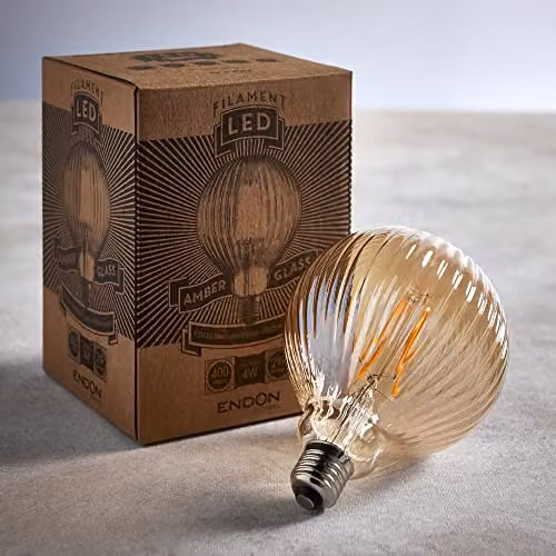Loops Amber Tinted LED Filament Globe Bulb, 4W E27, 2000K Warm White, 400 Lumen – 2