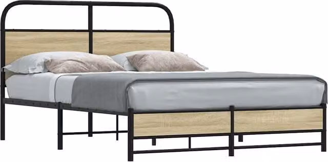 Berkfield Home Sonoma Oak Bed Frame in Brown, W/D/H: 140 x 190 cm – 1