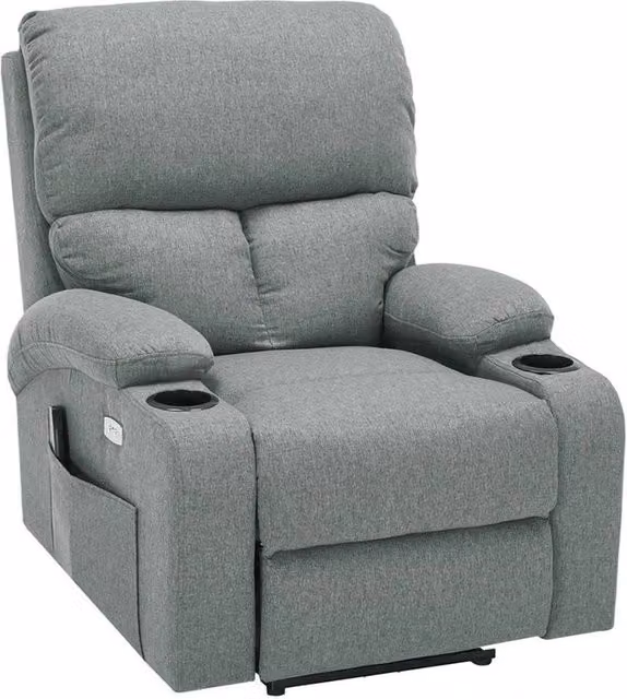 PAWNORA Modern Fabric Electric Recliner Sofa Chair in Grey – 1