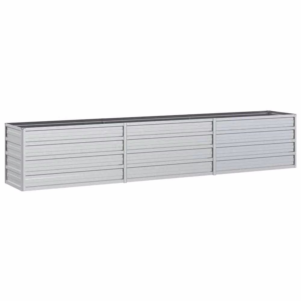 Berkfield Home Garden Galvanised Steel Raised Bed in Silver, W/D/H: 240 x 40 x 45 cm – 3