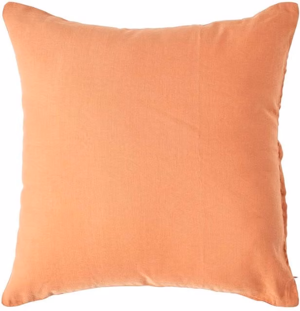 Homescapes Linen and Combed Cotton Pillowcase in Orange, 40 cm