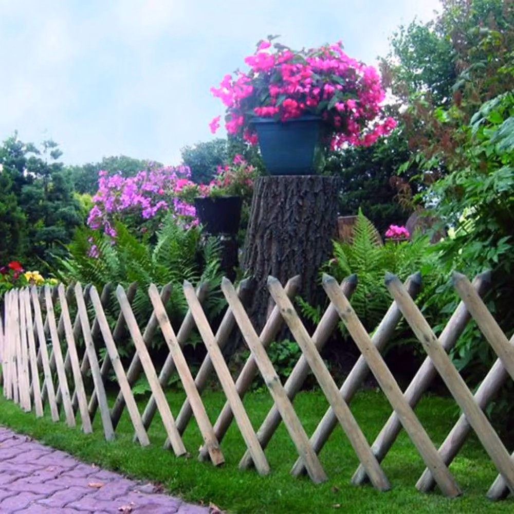 Primrose Expandable Wooden Garden Trellis Panel in Diamond Pattern, Brown/Beige, Width: 100 cm – 2