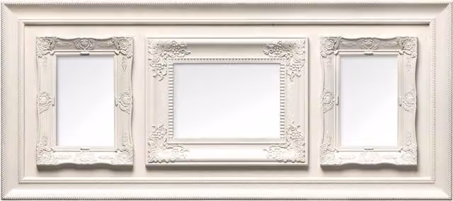 Premier Housewares Vintage Multi-Photo Tabletop Frame, Beige/White, W/D/H: 31.0 x 3.0 x 70.0 cm