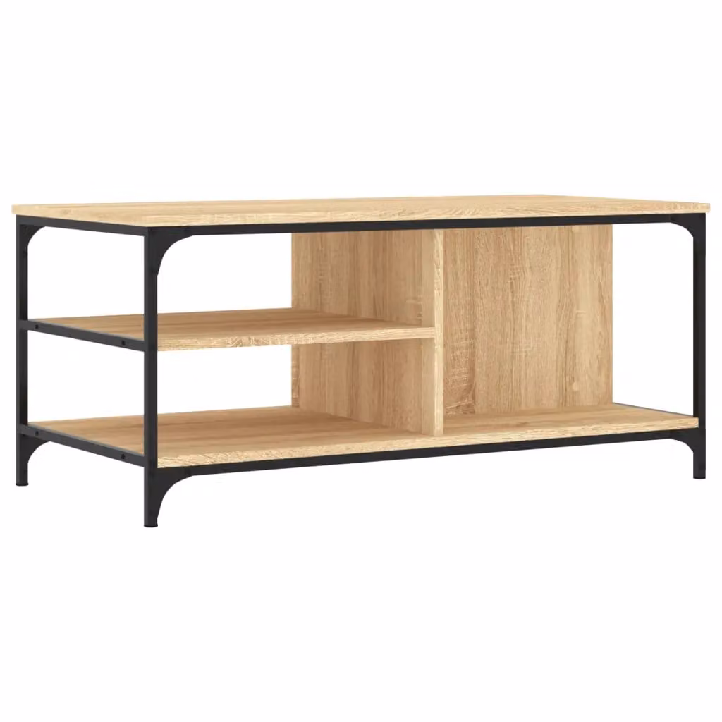 Berkfield Home Sonoma Oak Coffee Table in Brown, W/D/H: 100 x 50 x 45 cm – 2