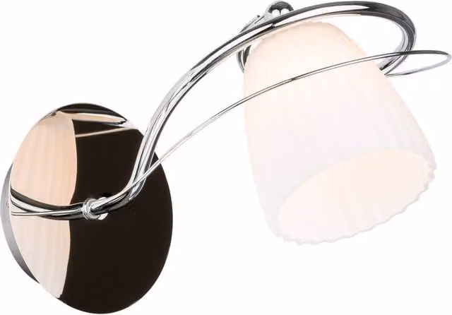 Netlighting Tipene Modern 1 Light Wall Lamp with Glass Shade in Silver