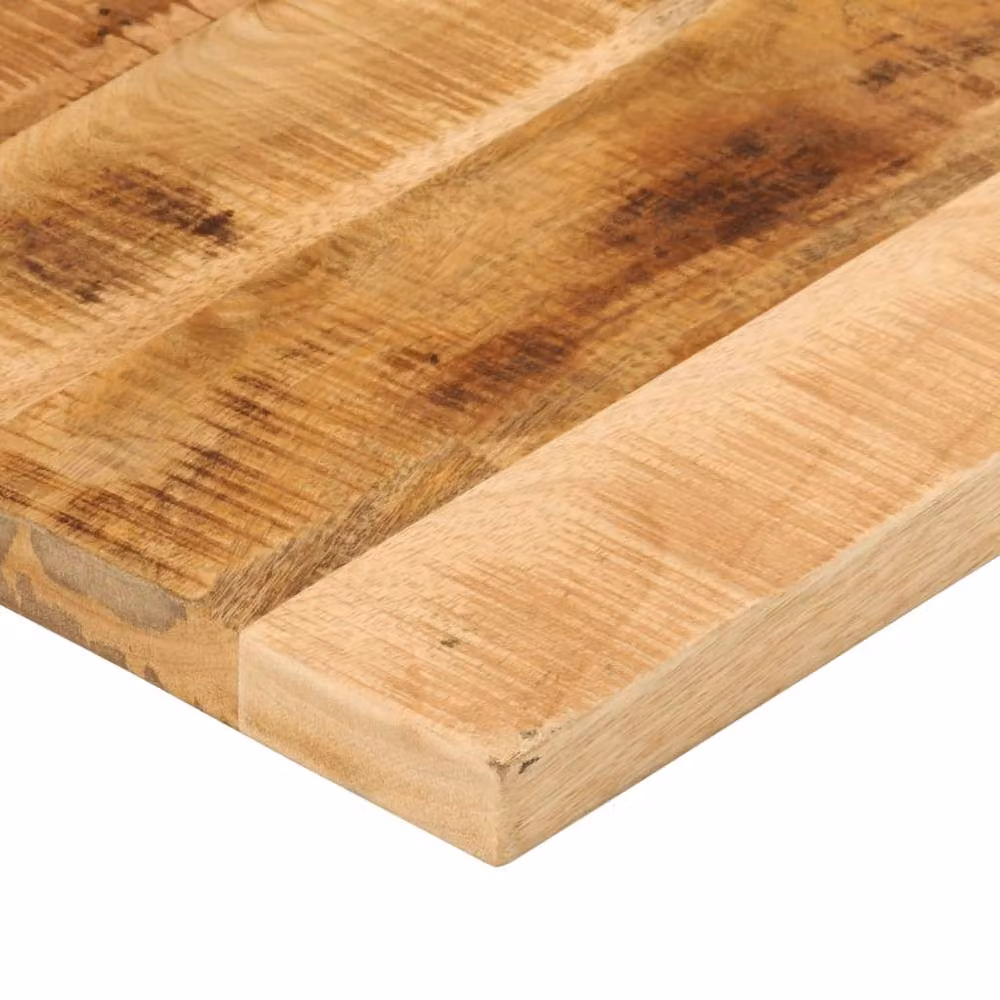 Berkfield Home Rectangular Solid Wood Rough Mango Table Top, Brown, W: 80 cm, D: 70 cm, H: 3.8 cm – 3