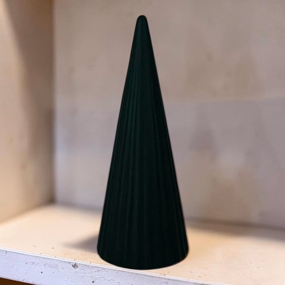 Four Candle Green Ribbed Ceramic Christmas Tree Tabletop Decoration – 2