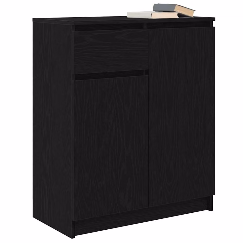 Berkfield Home Modern Black Oak Sideboard with Drawer, W/D/H: 71 x 35 x 84 cm – 3