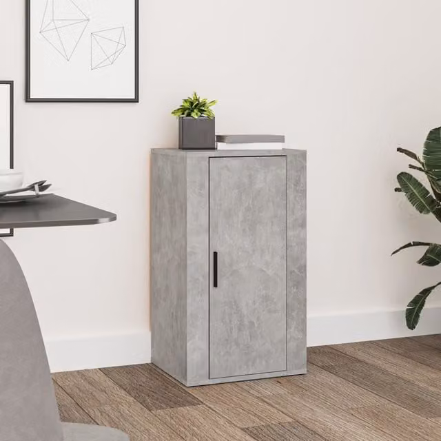 Berkfield Home Modern Sideboard in Concrete Grey, W/D/H: 40 x 33 x 70 cm