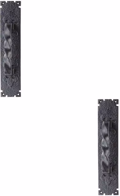 Loops 2x Traditional Forged Twist Pull Handles in Black Antique, 310 x 66 mm