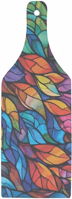 Purely Home Stained Glass Pattern Serving Board, Blue and Multicolour Glass Kitchenware Platter