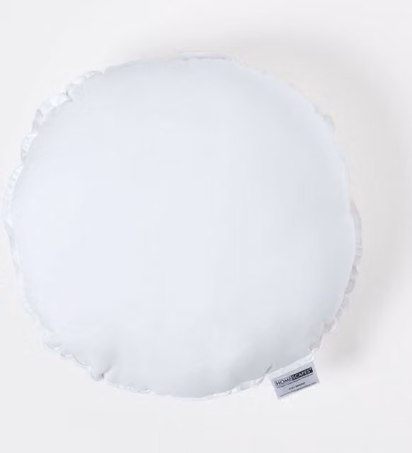 Homescapes White Microfibre Round Cushion Pad Insert, Diameter: 50 cm