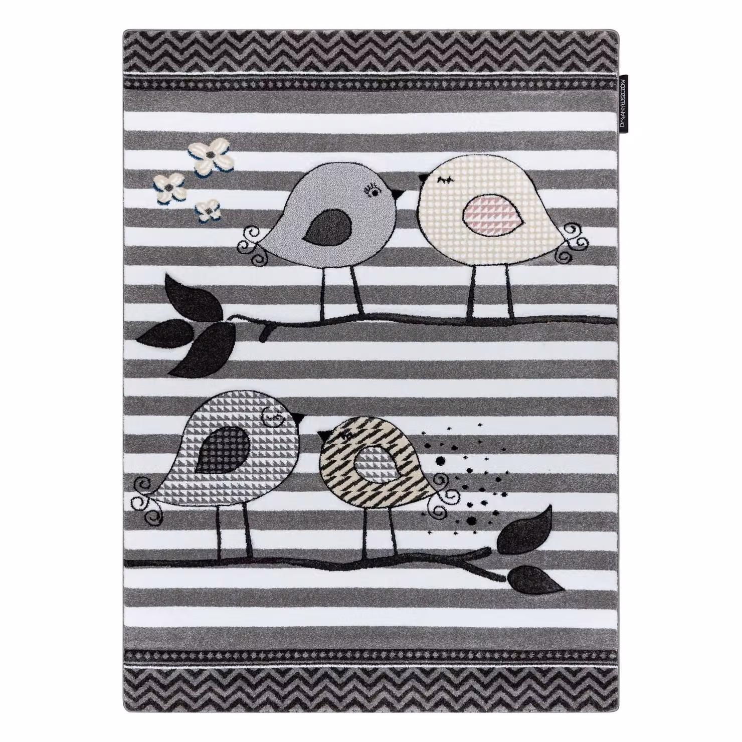 RugsX Petit Rectangular Grey Polypropylene Rug, W: 140 cm, D: 190 cm – 2