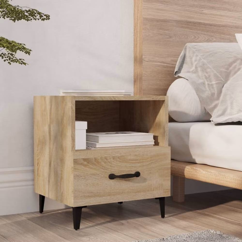 Berkfield Home Bedside Cabinet in Sonoma Oak, Light Brown – 2