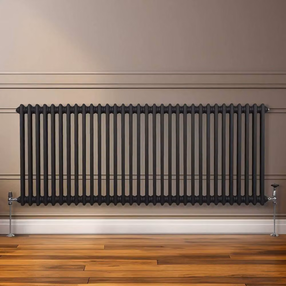 Monstershop Traditional 2 Column Steel Radiator in Black, H 146.2 cm x W 60 cm x D 7 cm – 7