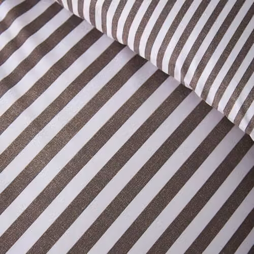 Catherine Lansfield Epping Textured Stripe Reversible Single Duvet Cover and Pillowcase Set, Brown, Duvet Cover: 135 x 200 cm, Pillowcase: 50 x 75 cm – 2