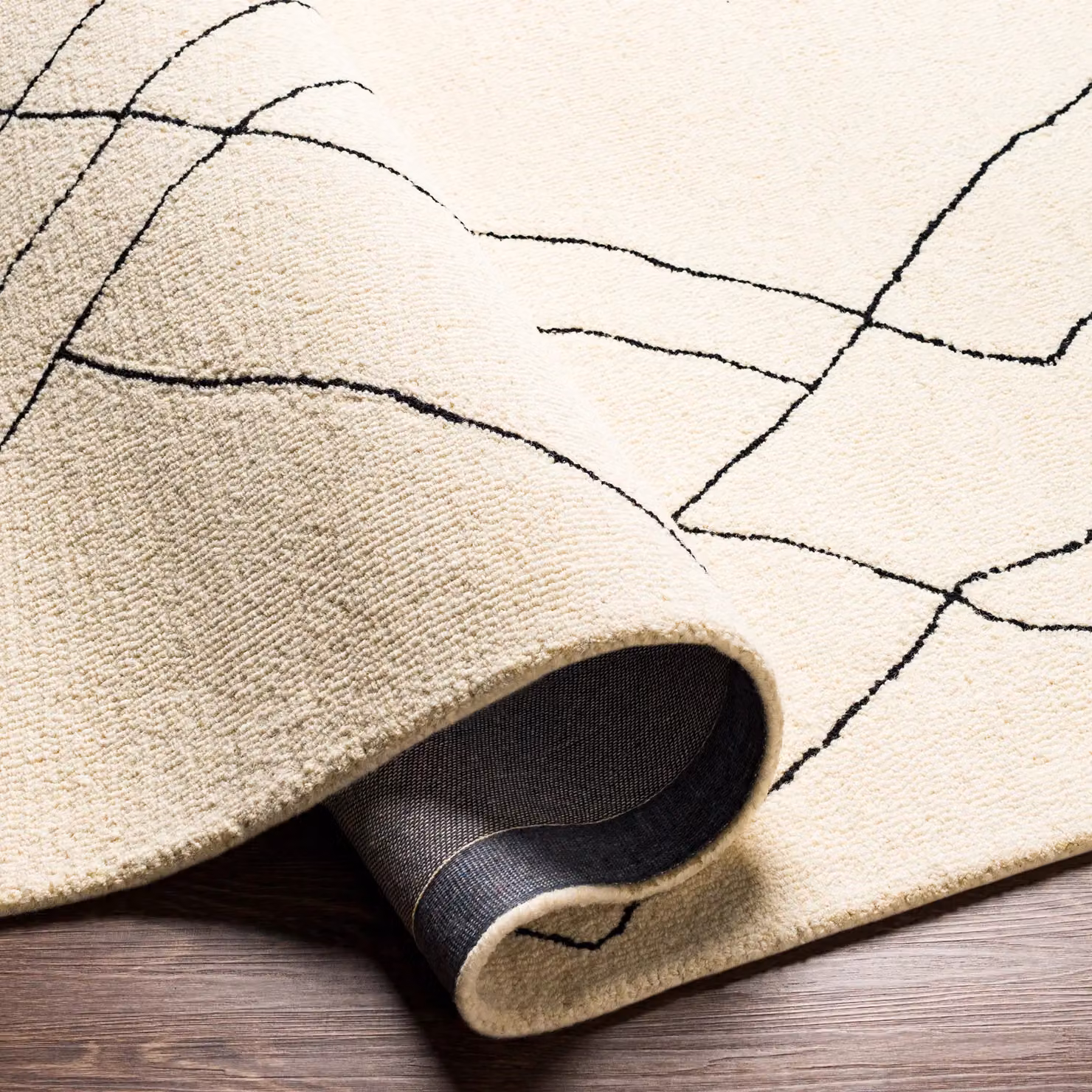 Livabliss Arsenal Hand Tufted Wool Rug in Beige, Black and White, W: 180 cm, D: 250 cm – 3