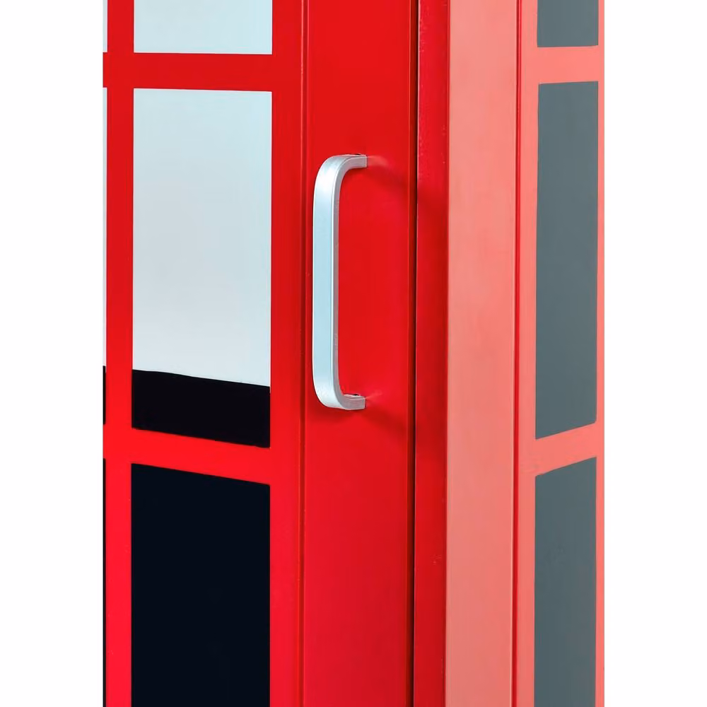 Cheshire Premium Heritage Telephone Box Wardrobe in Red with Glass Doors and Full Hanging Space, H 190.0 cm x W 65.0 cm – 5