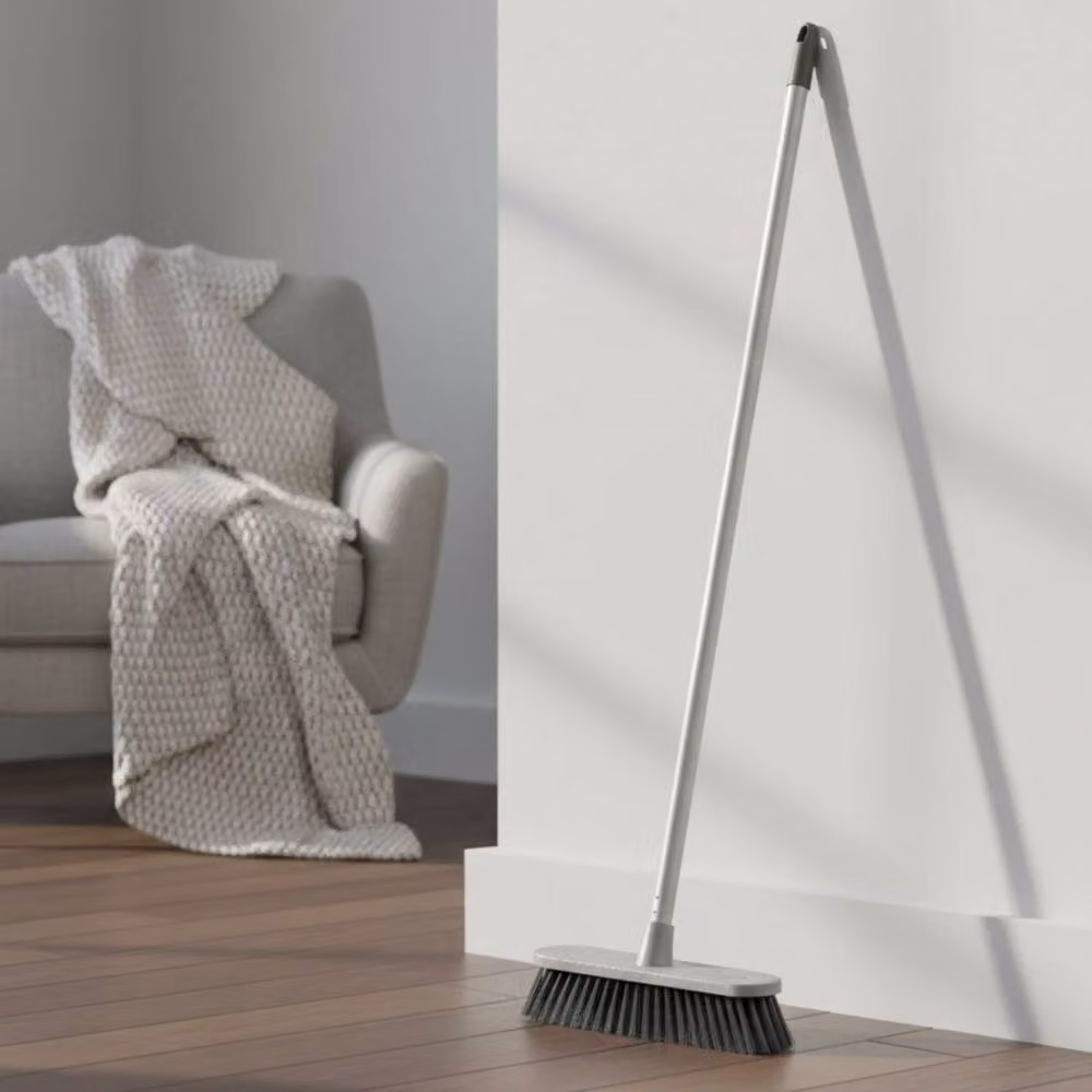 Bedsland Grey Broom with Mixed Soft and Hard Bristles for Indoor and Outdoor Cleaning – 7