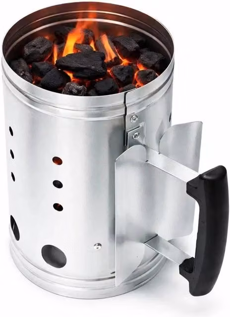 SPETLEK Silver Steel Barbecue Chimney Charcoal Starter – 1