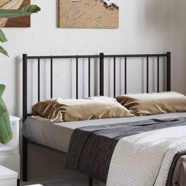 Berkfield Home Classic Metal Headboard in Black, Width: 150 cm – 1