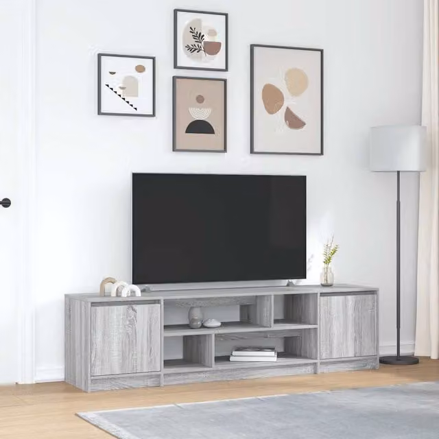 Berkfield Home Modern Grey Sonoma TV Cabinet, W: 188.5 cm, D: 41 cm, H: 50 cm – 1