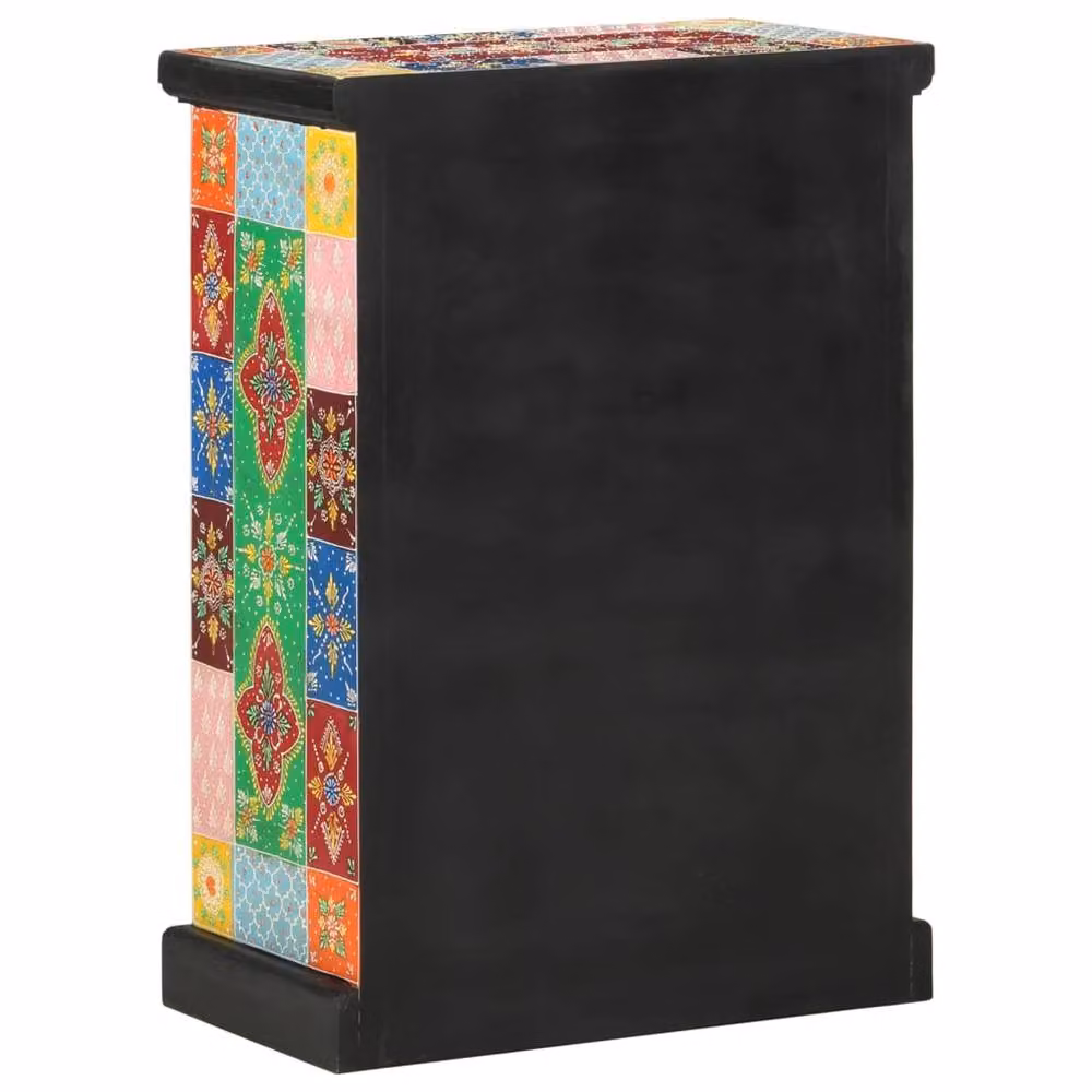 Berkfield Home Hand Painted Mango Wood Sideboard with Doors, Multicolour, W/D/H: 53 x 30 x 75 cm – 4