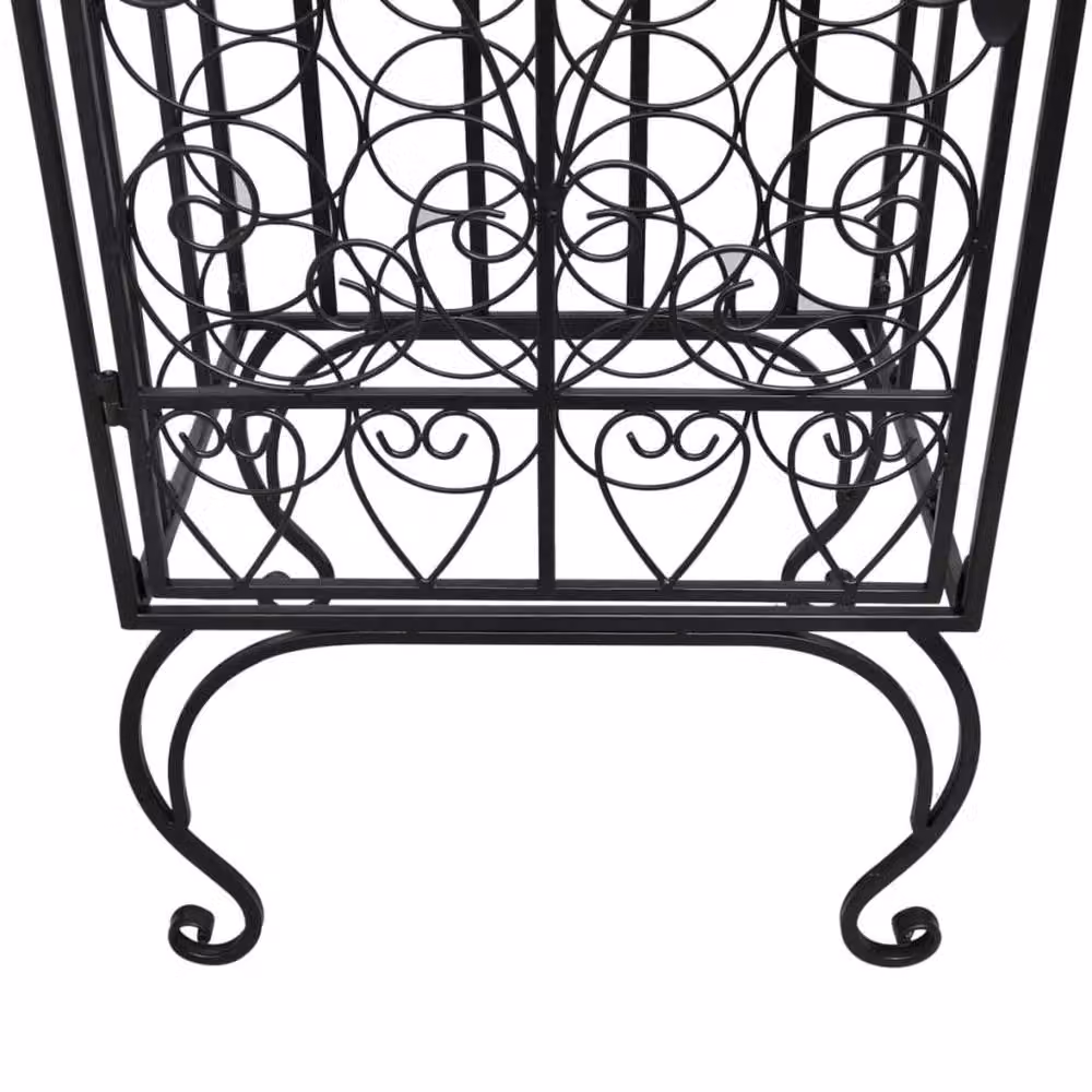 Berkfield Home Elegant Metal Wine Rack in Matt Black, Holds 28 Bottles, W/D/H: 111 x 47 x 35 cm – 6