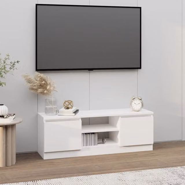 Berkfield Home Classic TV Cabinet in White with Door, W/D/H: 102 x 36 x 36 cm – 1