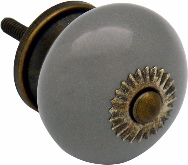 Nicola Spring Grey Ceramic Cupboard and Drawer Knobs, Pack of 24 – 1