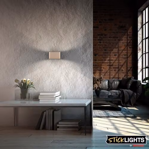 Briloner Rechargeable LED Wall Light with Motion Sensor and Up & Down Lighting, Beige, W/D/H: 16 x 9.5 x 6.5 cm – 8
