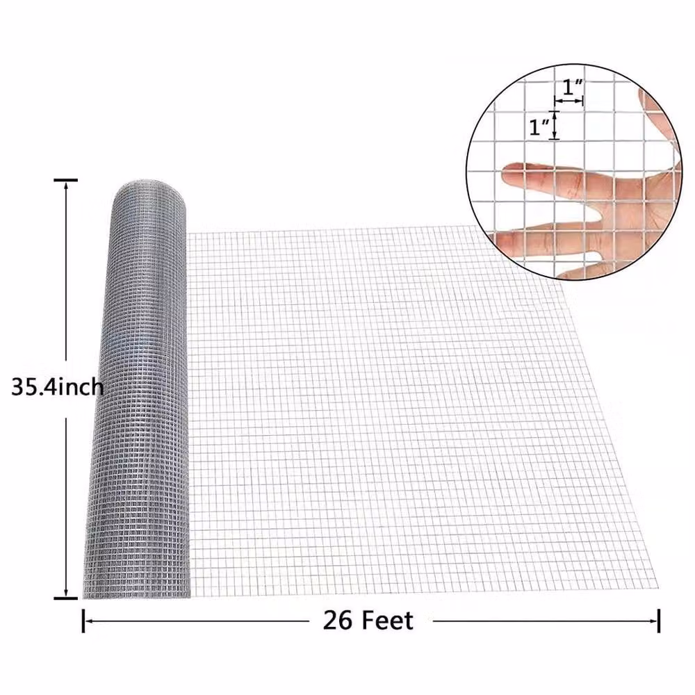 NESTLUNE Single-Bar Galvanised Metal Mesh Fencing in Silver, W/H: 100 x 15 cm – 2