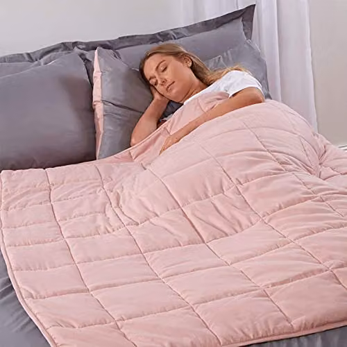 Brentfords Weighted Blanket for Adults, Pink, W: 125 cm, L: 180 cm, 6kg