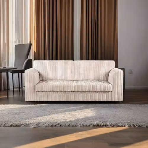 SofaSelectionUk Ltd Jumbo Cord High Back 3-Seater Sofa in Cream – 2