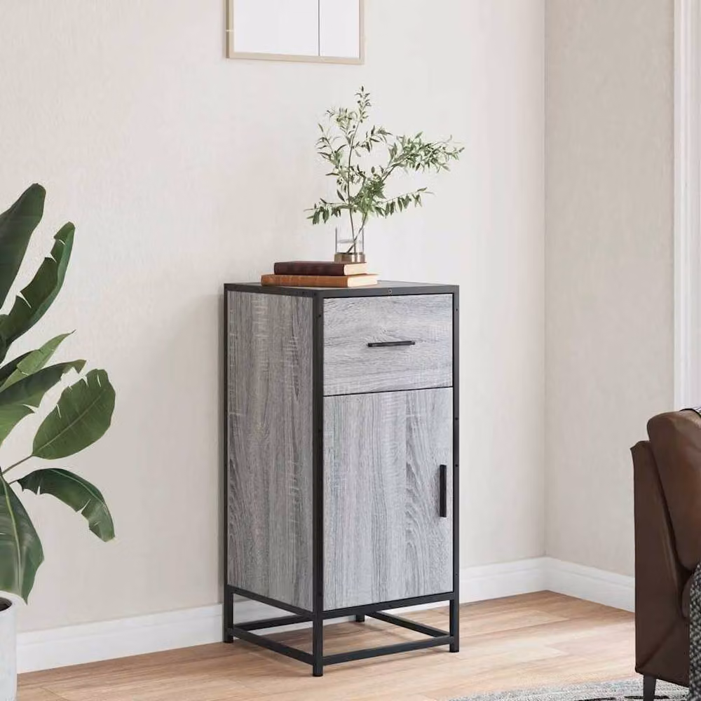 Berkfield Home Industrial Sideboard in Grey Sonoma, W/D/H: 35.5 x 35.5 x 76 cm – 3