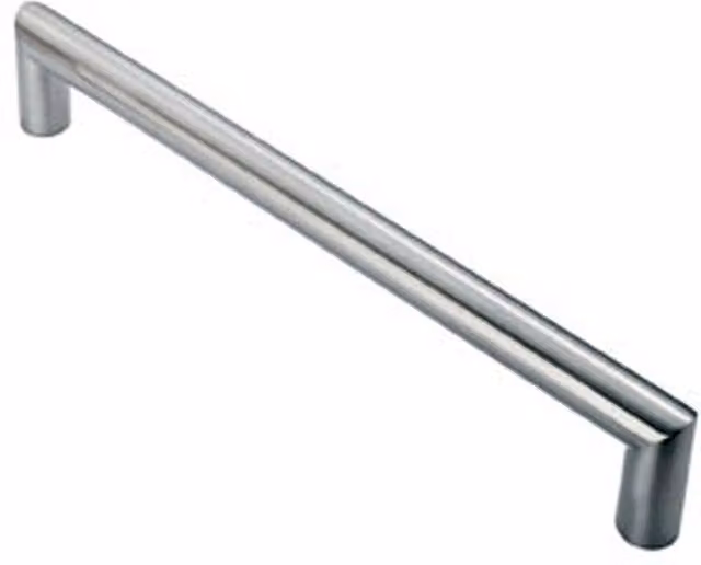 Loops 30mm Mitred Pull Door Handle, 450mm Fixing Centres, Brushed Satin Stainless Steel in Silver