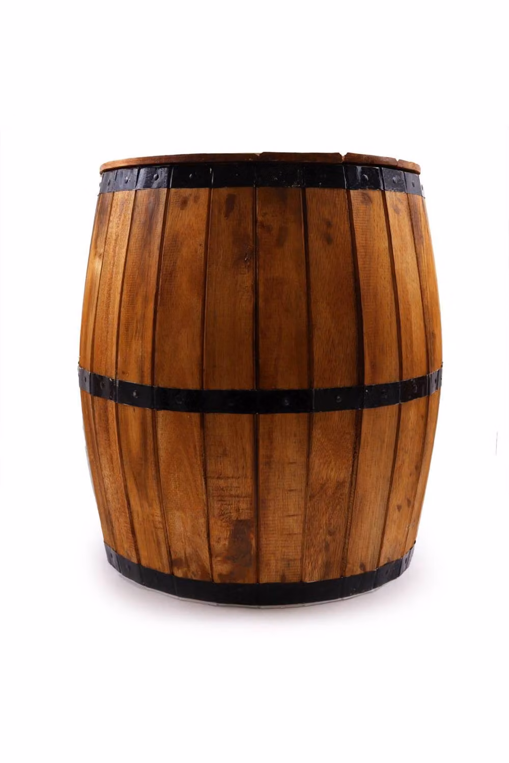 KDMD Natural Beer Barrel Table Parasol Stand in Brown, W/D/H: 60 x 48.5 x 48.5 cm – 3