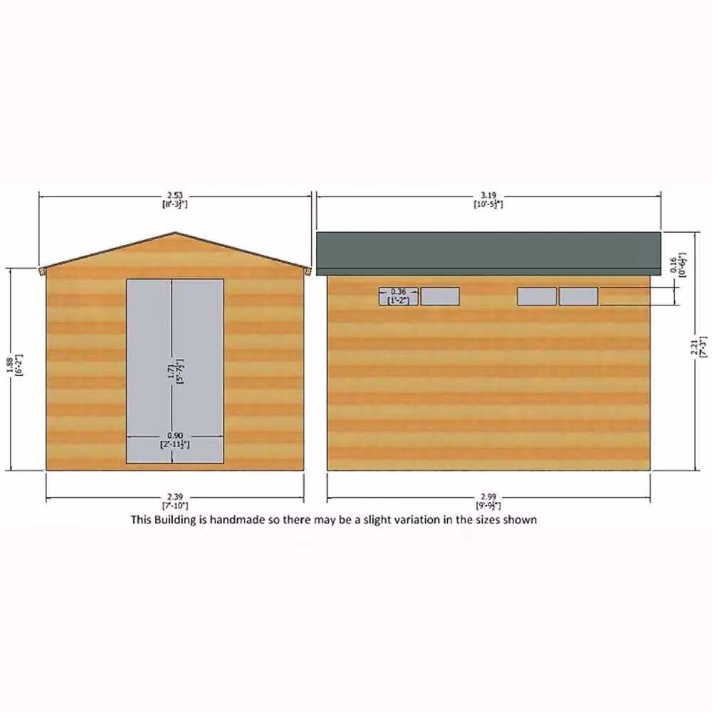 Shires Security Apex Handmade Wooden Garden Shed in Brown – 2