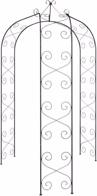 Berkfield Home Beautiful Garden Arch in Black Steel, W: 180 cm, H: 255 cm – 1