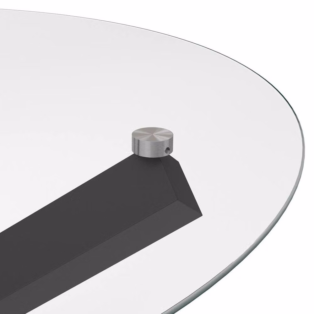 Lemon Pavilion Furniture Capri Modern Rectangular Dining Table with Clear Glass Top and Black Metal X-Frame, W: 120 cm, D: 75 cm, H: 75 cm – 2
