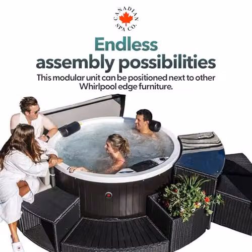 Canadian Spa Co. Wicker Hot Tub Side Table with Rustproof Aluminium Frame in Black – 4