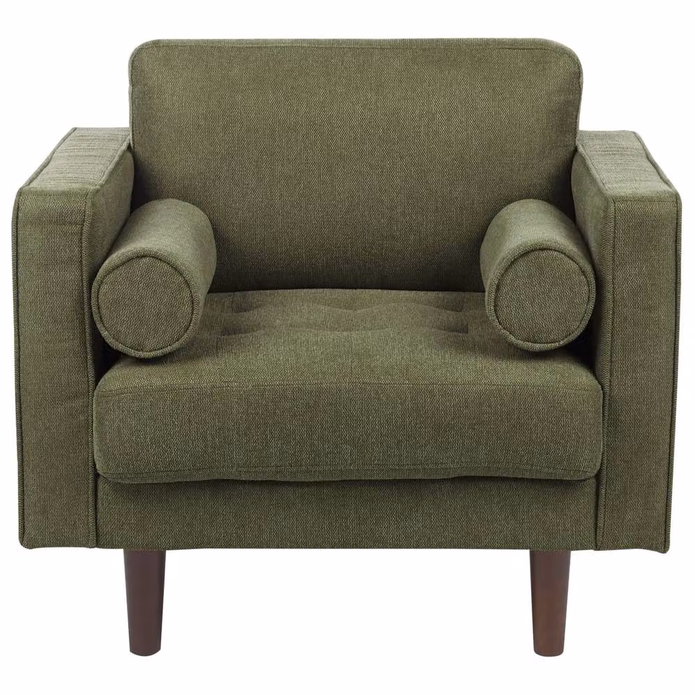 Wyld and Coco Retro Green Fabric Sofa Set with 2 Seater and Armchair – 3