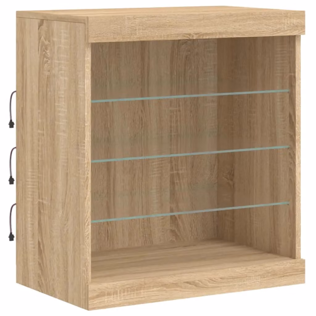 Berkfield Home Modern Sideboard with Integrated LED Lights in Sonoma Oak Brown, W/D/H: 60.5 x 37 x 67 cm – 3